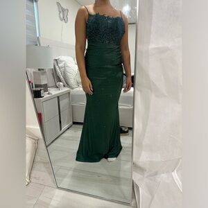 Lefemme Emerald Green Prom Dress